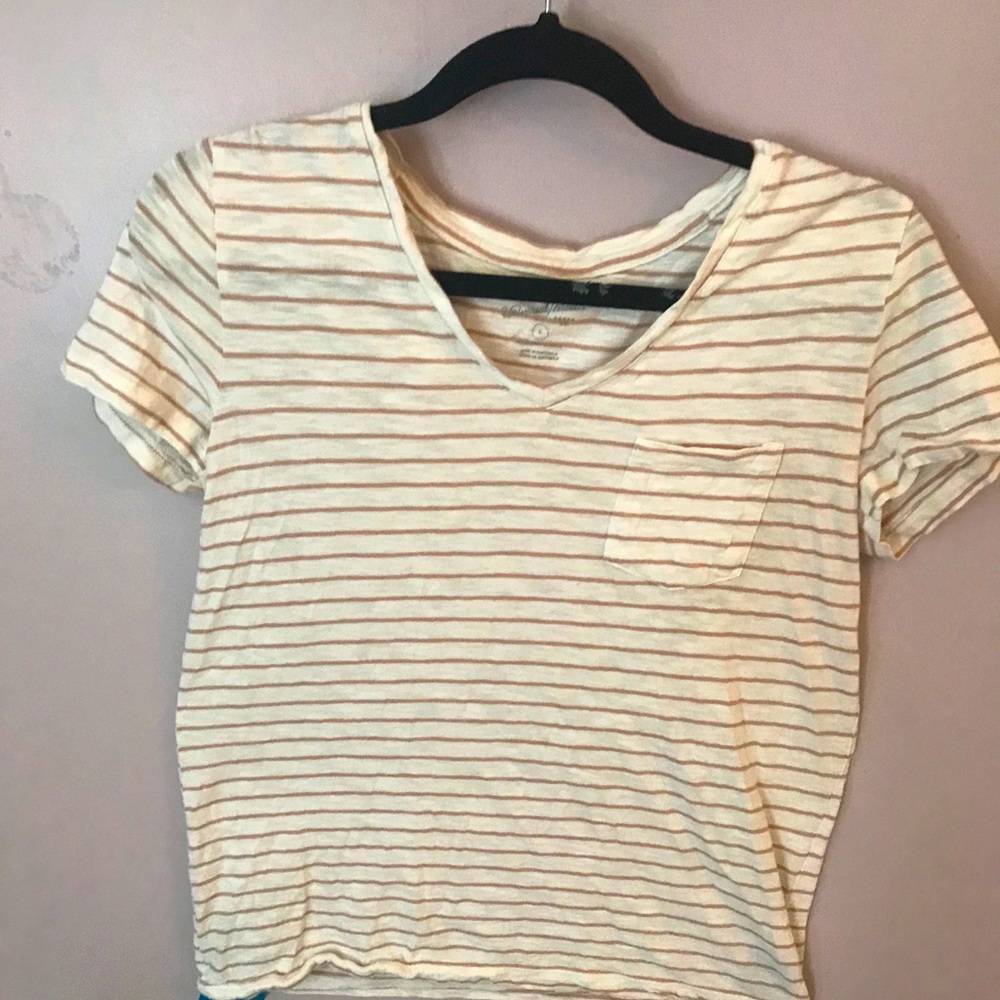 Striped gold and white T-shirt